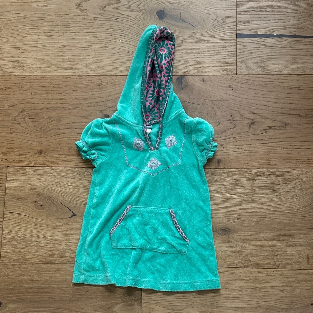Cabana Beach Kids Green Hooded Shirt 2T swim cover